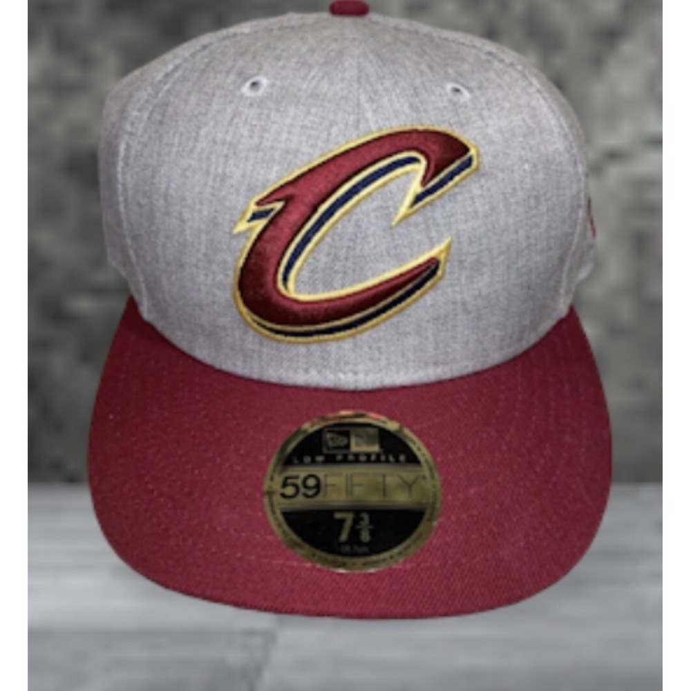 New Era Cleveland Cavaliers 59FIFTY Low Profile Fitted Hat 7 3/8 Grey Wine NBA